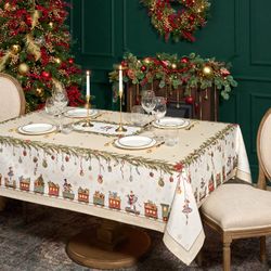 СКАТЕРТЬ "ЩЕЛКУНЧИК" 160Х220СМ БЕЖЕВЫЙ,100% ХЛОПОК,ТВИЛ