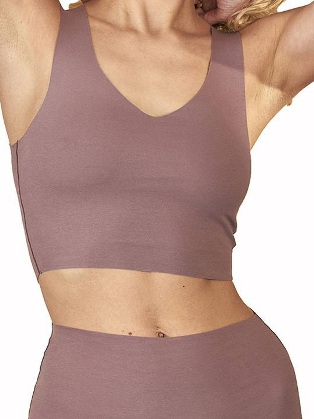 Короткий бесшовный топ (Размер: L) (Цвет: зеленый)