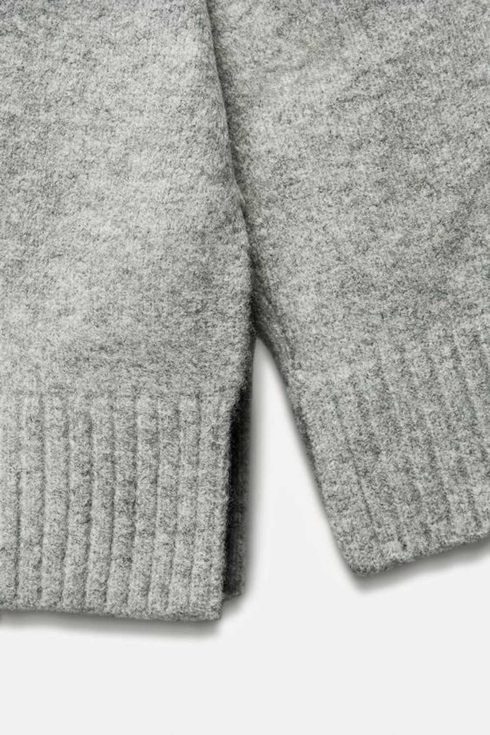 ZARA КАРДИГАН ИЗ МЯГКОЙ ТКАНИ, СЕРЫЙ С МЕЛАНЖЕВЫМ ЭФФЕКТОМ