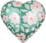 Фольгированный шар-сердце «Цветы» сатин, 48 см