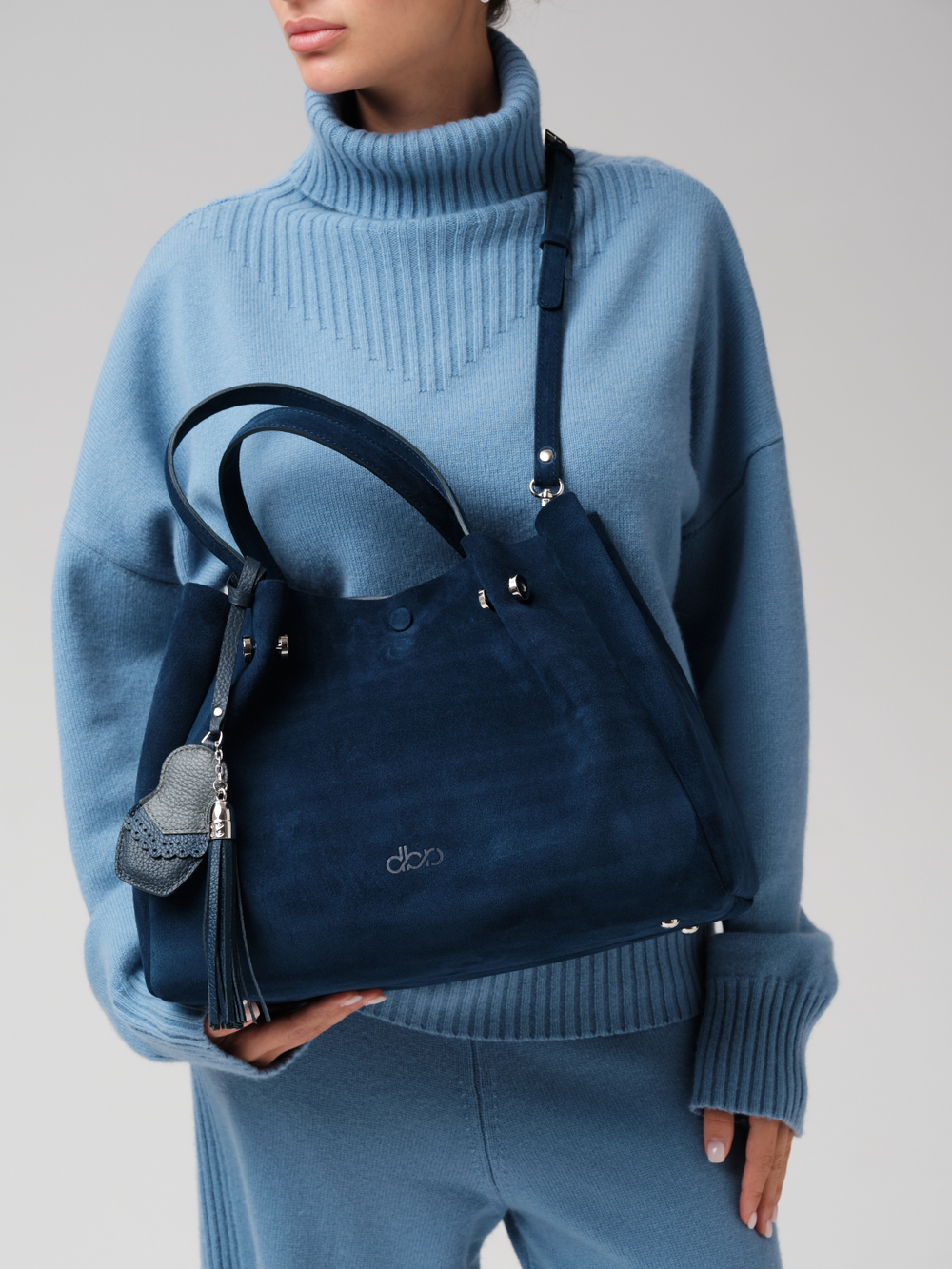 Замшевая сумка с матрешкой Vasilisa DBR 31210 синяя глубина