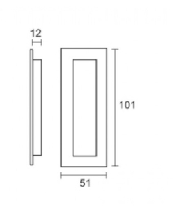 Ручка купе прямоугольная  - 101x51x12 мм - 7506 хром матовый