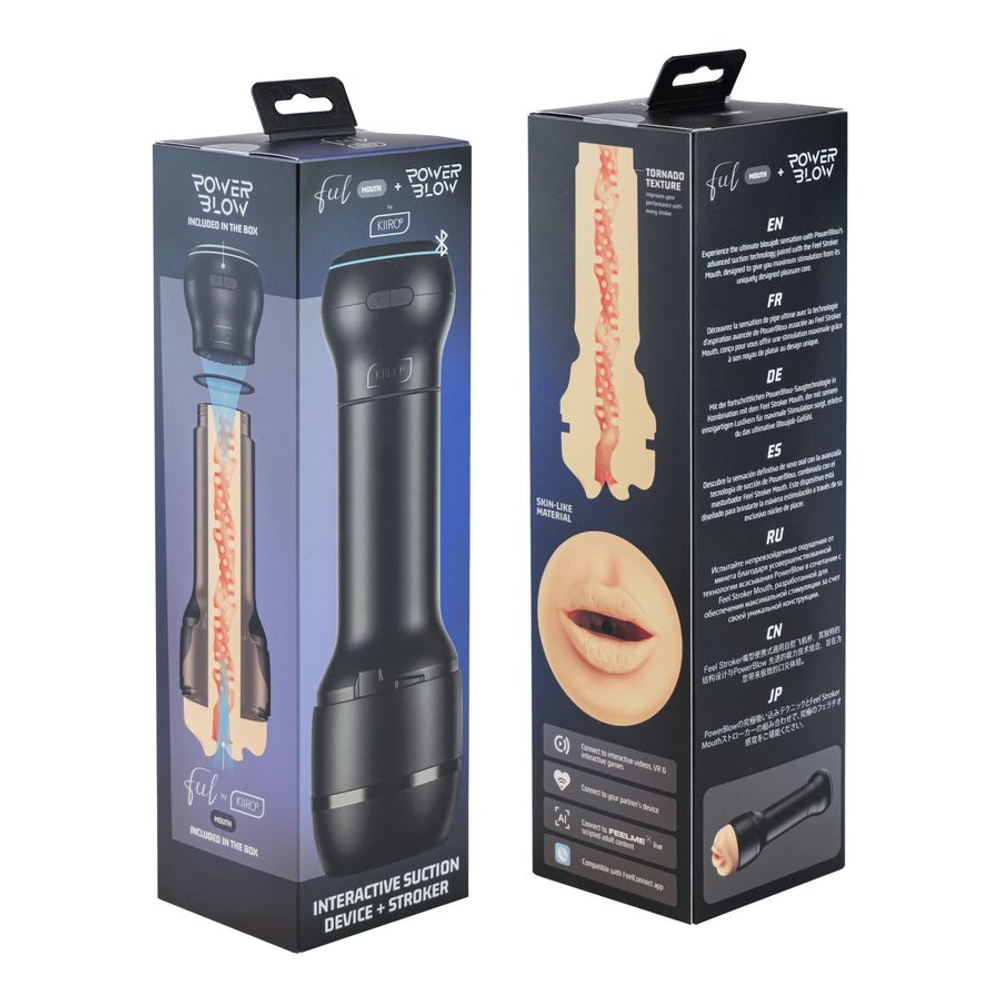 Набор Kiiroo: Мастурбатор Feel Stroker Mouth + интерактивная насадка PowerBlow