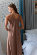 Платье-комбинация с разрезом для беременных и кормящих, Мокко