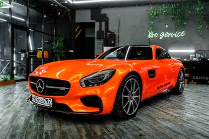 Mercedes GT в пленке Carbins Racing Orange совместно с "Pro Service"