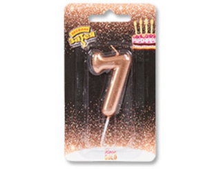 Веселая затея Свеча цифра Розовое золото №7 4,5см