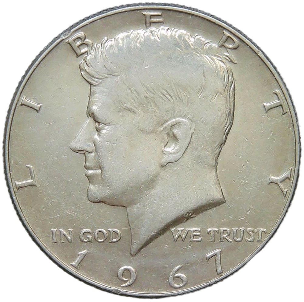 США 1/2 доллара (50 центов) 1967 Кеннеди (XF)