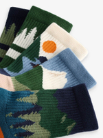 Носки хлопковые для мальчика Next E13-103, 5 шт., Синий, Зеленый, Бежевый