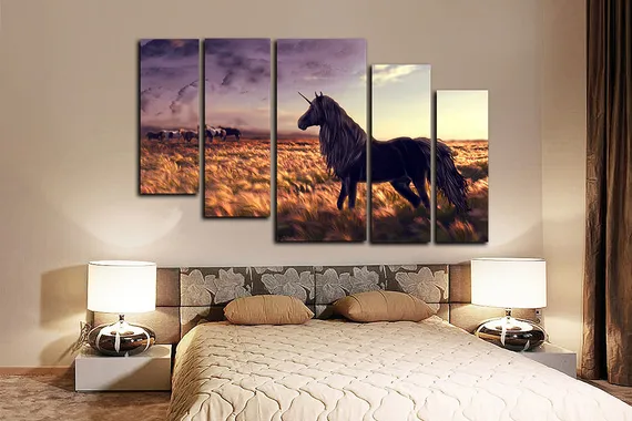 Модульная картина "Сказочный единорог"