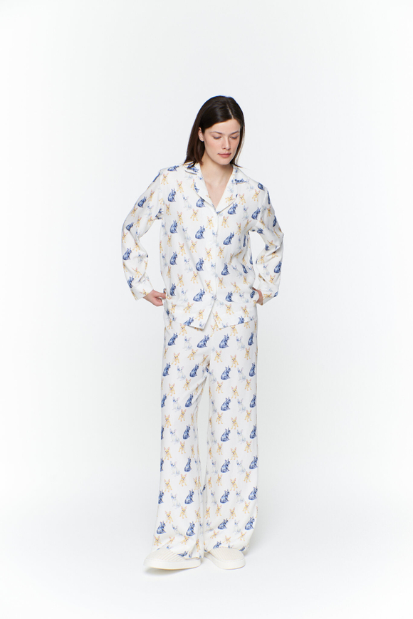 Блуза из вискозы с французскими бульдогами