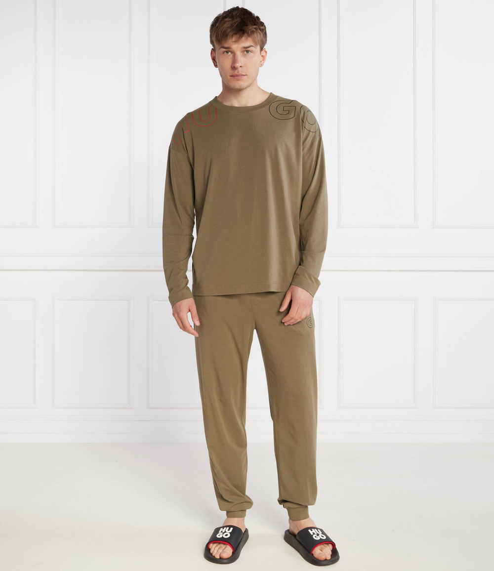 Пижамы TAGGED LONG SET Hugo Bodywear - хаки(50488381)