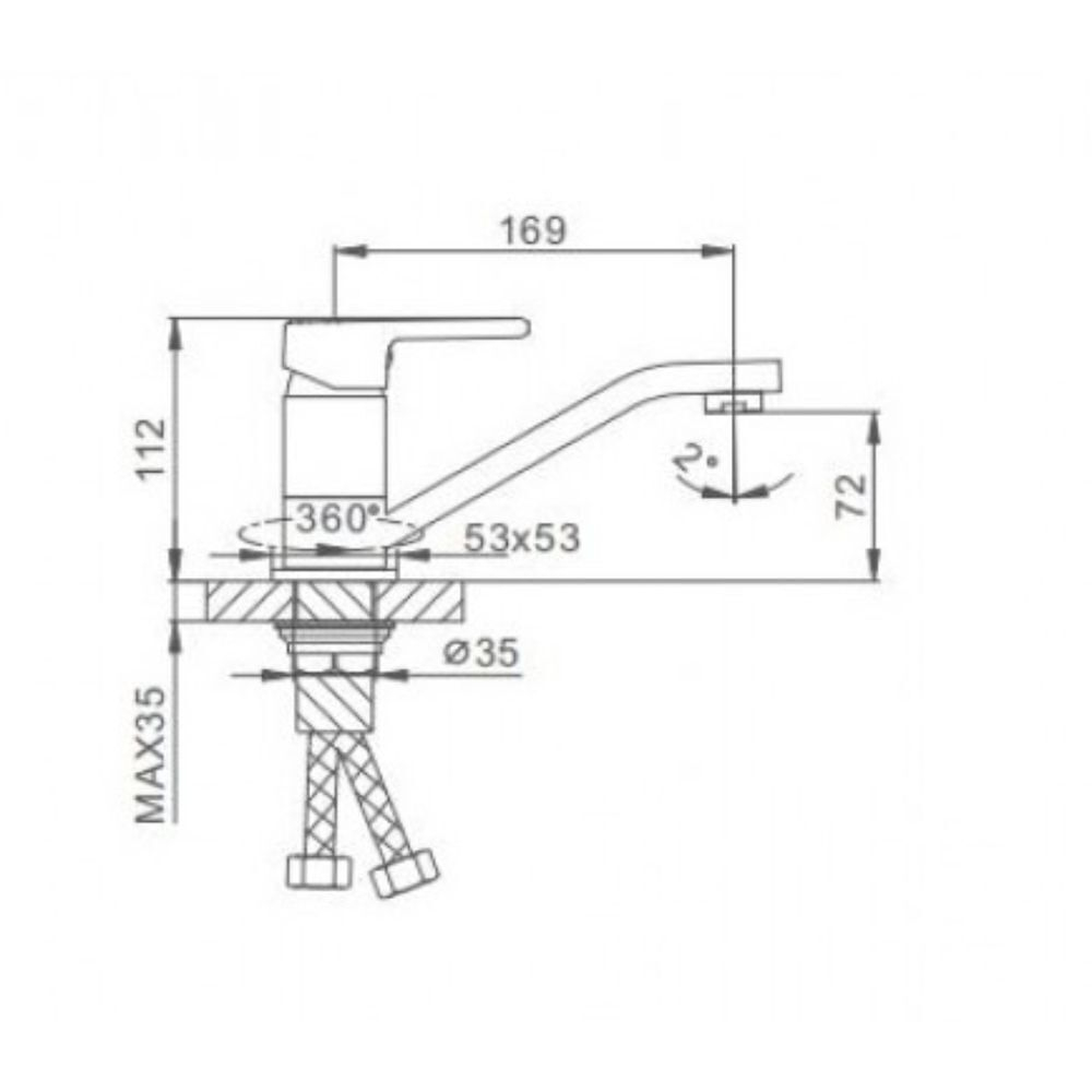 Смеситель для кухни, Frap, с картриджем, хром, F4560