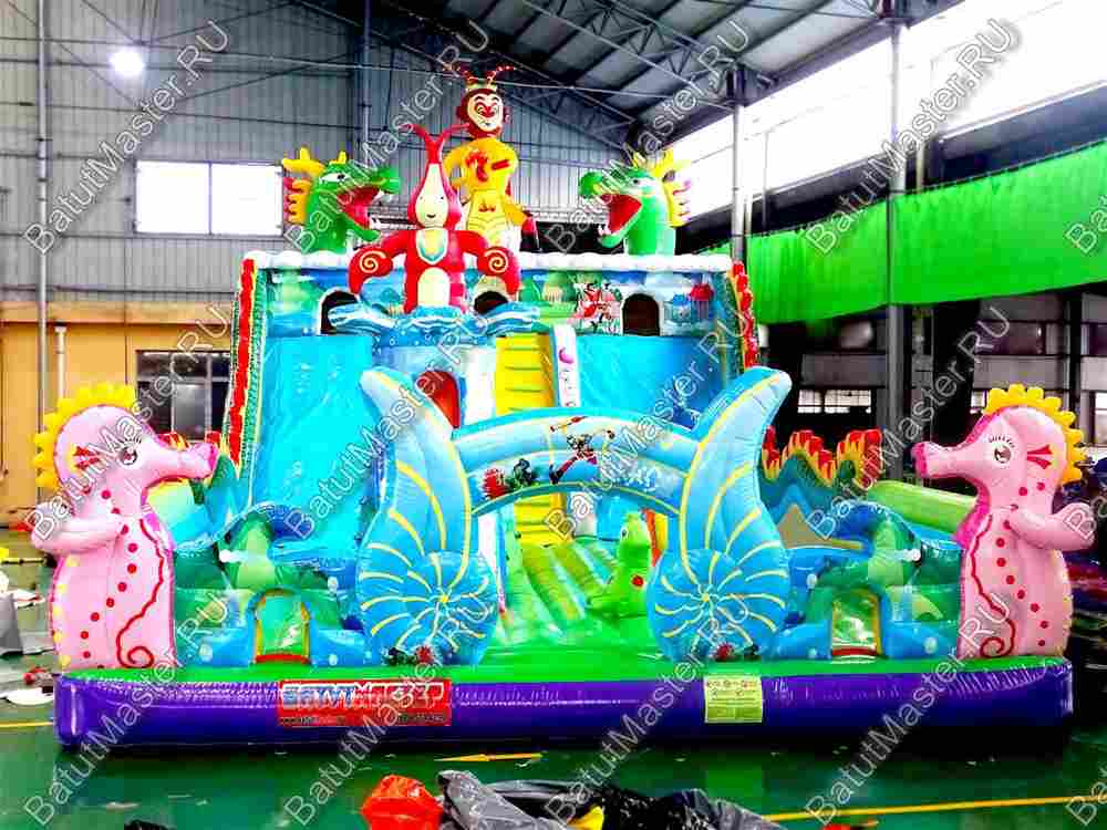 Коммерческий надувной батут "Морские животные" 15*8*7 м