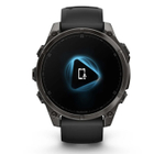 Умные часы Garmin Fenix 8, 47 мм, AMOLED, Sapphire Carbon Gray DLC Titanium with Black/Pebble Gray Silicone Band