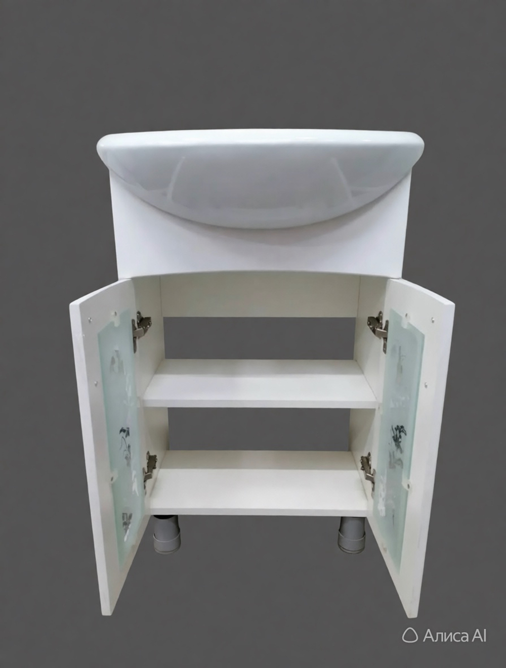 Тумба Лаура 55 с раковиной Уют (в комплекте)