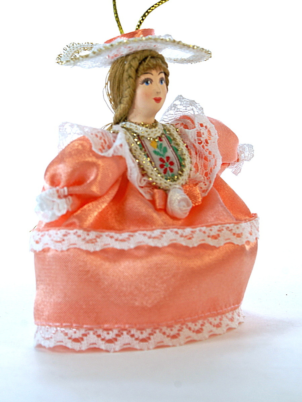Кукла-подвеска Барышня в шляпке