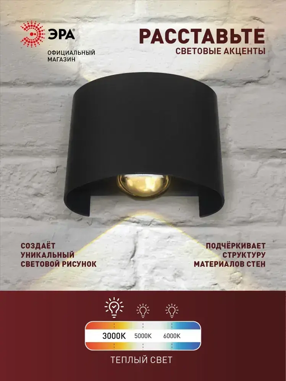 Светильник декоративный настенный накладной уличный фасадный светодиодный PICTOR WL57-2 BK IP54