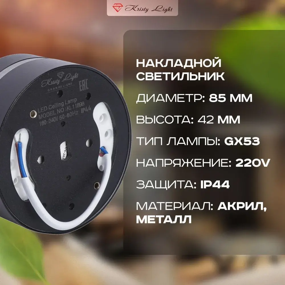 Светильник потолочный накладной Kristy Light KL1189 GX53