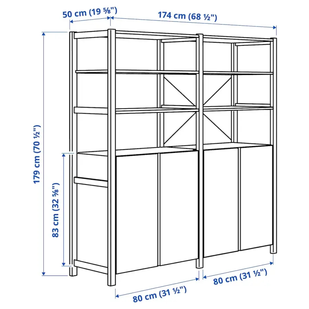 Стеллаж - IKEA IVAR, 174х50х179 см, сосна, ИВАР ИКЕА