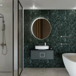 Тумба с раковиной LA FENICE Cubo Grigio 80 серая, столешница черная/ручка белая