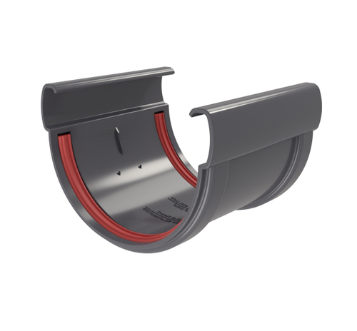 Соединитель желобов Дизайн 135 ПВХ Grand Line графит