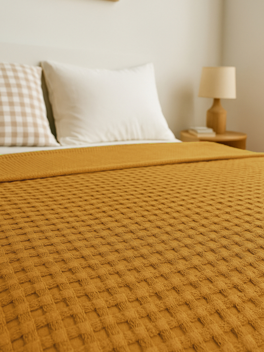 Плед "ERICA" 220х240, цвет Горчичный