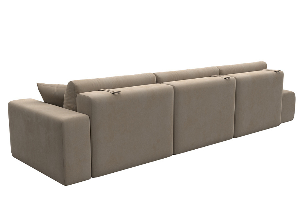 Диван прямой Лига-036 НПБ Модерн Лонг подлокотник справа ВЕЛЮР Бежевый