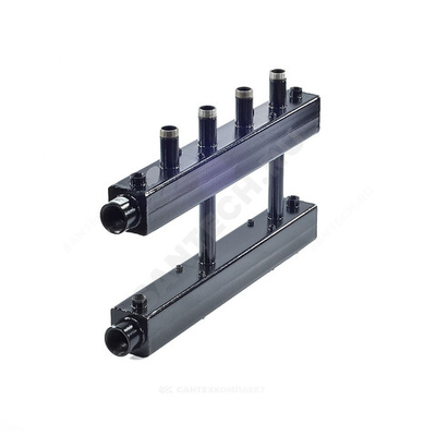 Коллектор котельной сталь до 360 кВт 1 1/2" ВР на 4 контура 1" НР м/о 125мм Дублер KK-25М ASKON 25M/125/40/4D