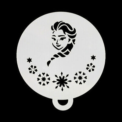 Трафарет для аквагрима круглый "Эльза"  10 на 12 см