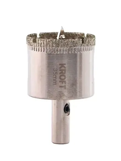 Коронка алмазная 35 мм по керамике цилиндричиский хвостовик KROFT