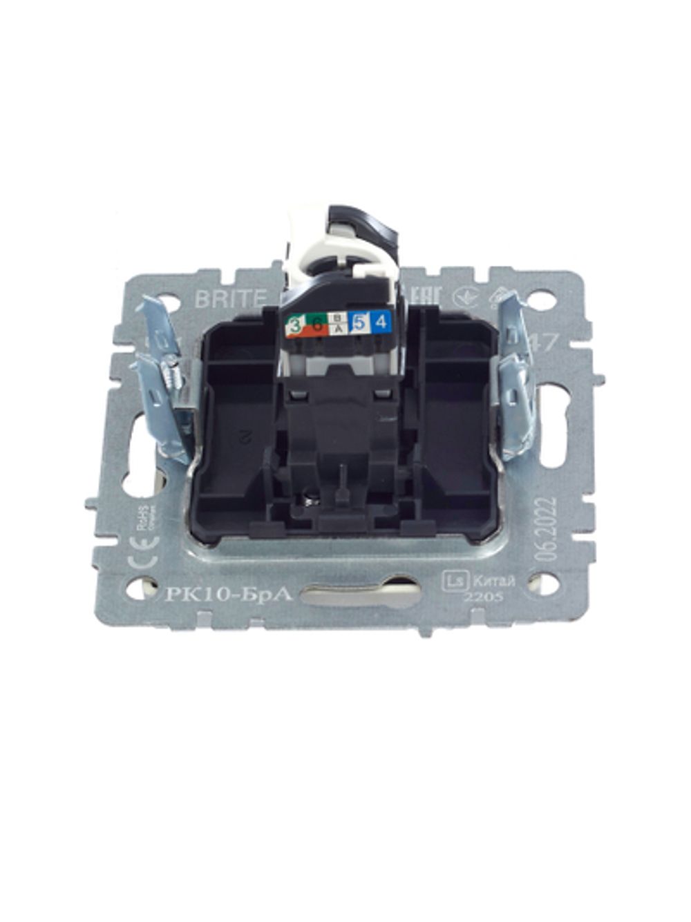 BRITE Розетка компьютерная RJ45 кат.5E РК10-БрА алюминий IEK