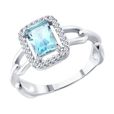 Кольцо из серебра с топазами