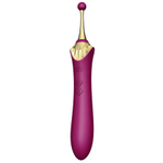 Фиолетовый клиторальный вибростимулятор 21,9см с насадками Zalo Bess Clitoral Massager Velvet Purple