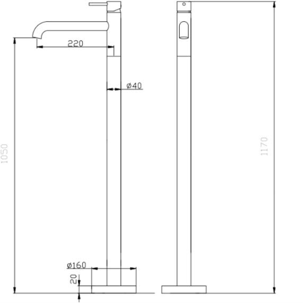 Смеситель ABBER Wasser Kreis AF8140RG напольный для раковины, розовое золото