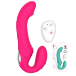 Розовый безремневой вибрострапон Roma с пультом ДУ (Цвет: розовый)