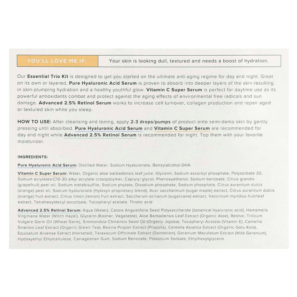 Cosmedica Skincare, Essential Trio, набор из 3 предметов