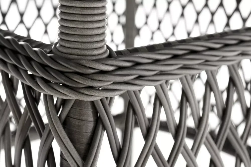 "Эспрессо" плетеный круглый стол, диаметр 118 см, цвет графит