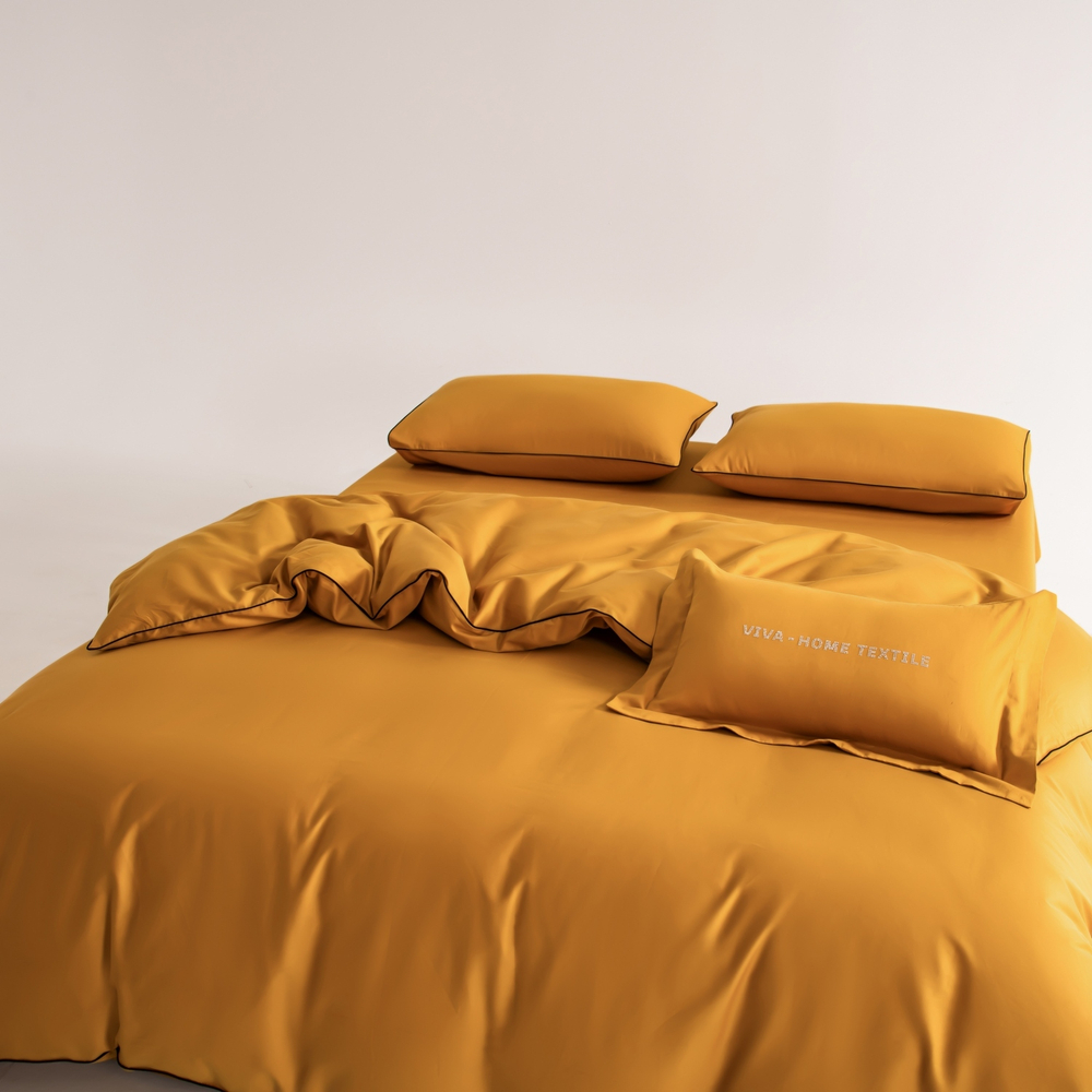 КПБ Однотонный Сатин Элитный на резинке OCER013, Евро, 4 наволочки, простынь 180*200*30
