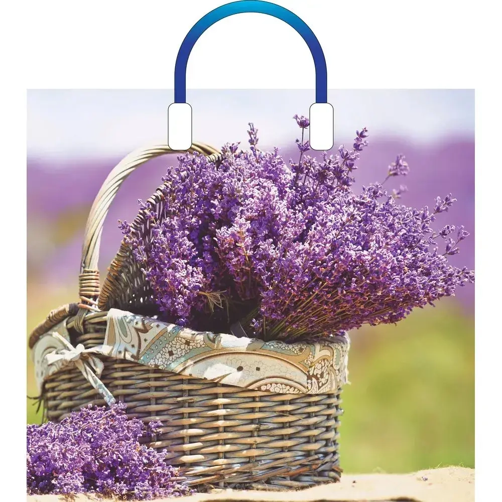 Пакет ПЭ с пластмассовыми ручками 38+3см Корзинка нежности Артпласт (комплект 10 шт)