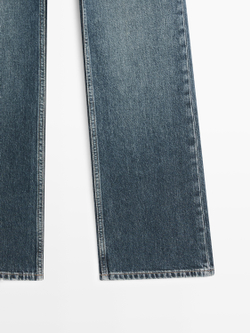 Massimo Dutti Джинсы с высокой талией и расклешенными штанинами, средне-синий