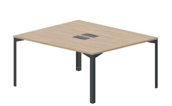 Составной стол на 2 рабочих места 158х136,6х75см (2 металлических  аутлета)