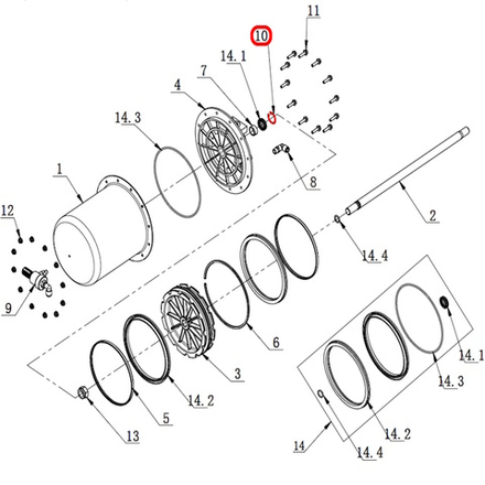 Стопорное кольцо штока цилиндра отжима V521, V524, V526, V526U, V624, V626, V626IT, V730