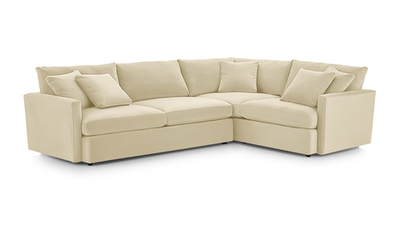 Угловой диван Стелф ЭКО Vivaldi 03 290*185*90 см, Бежевый Велюр Еврокнижка Фиеста