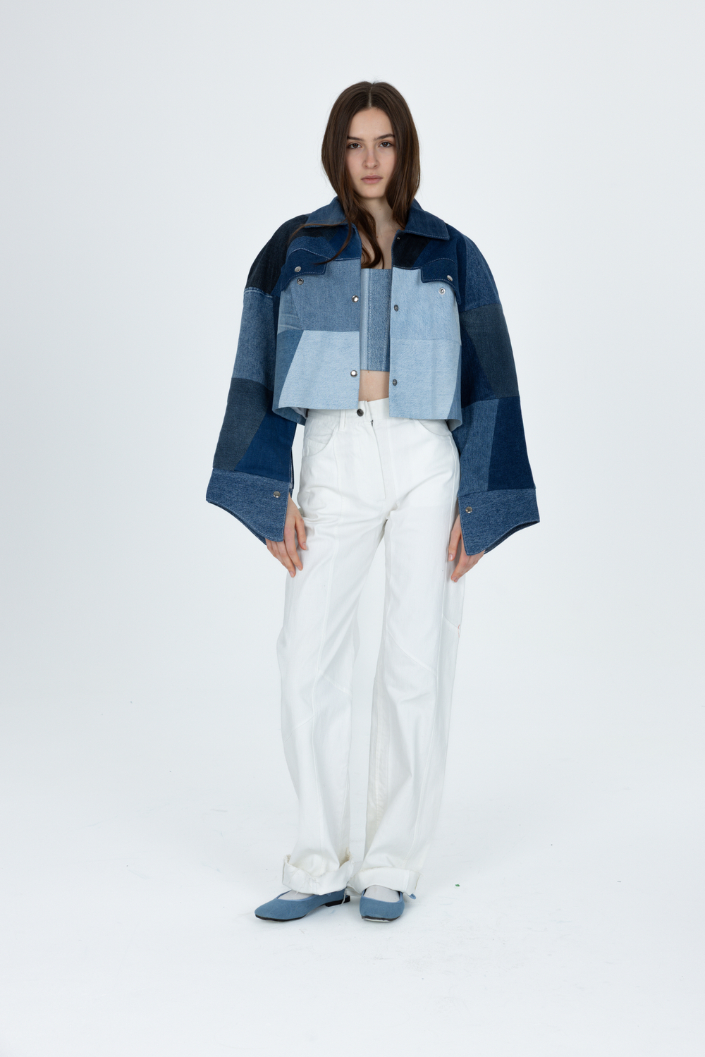 Пэчворк куртка с регланом-кокеткой