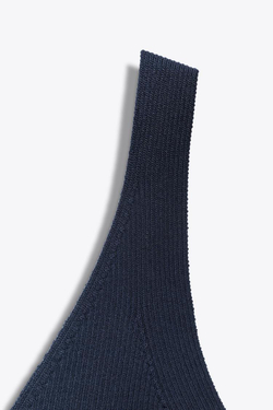 ZARA ТОП В РУБЧИК, ЧЕРНИЛЬНО-СИНИЙ