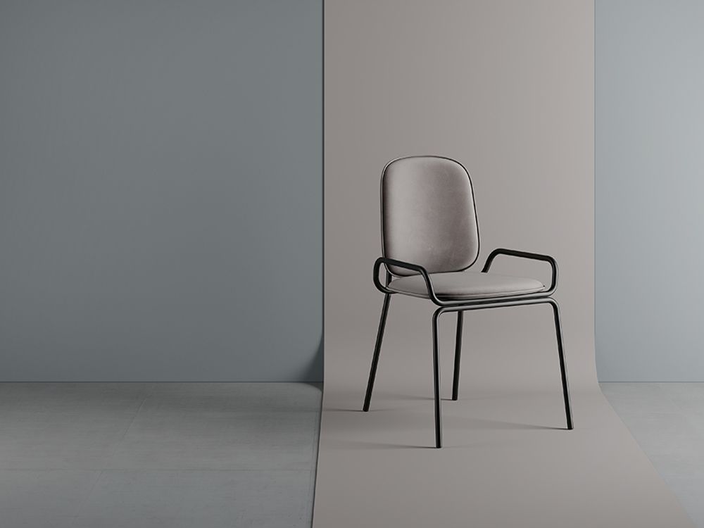 Стул Ror, Double Frame, велюр, черный/серый