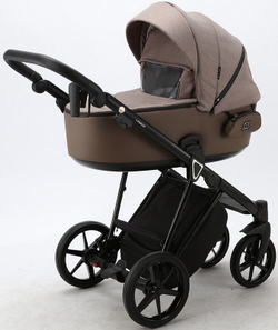 Детская коляска Adamex Porto 2 в 1 PO-PS15 (БЕЖ+Т.БЕЖ.КОЖА)