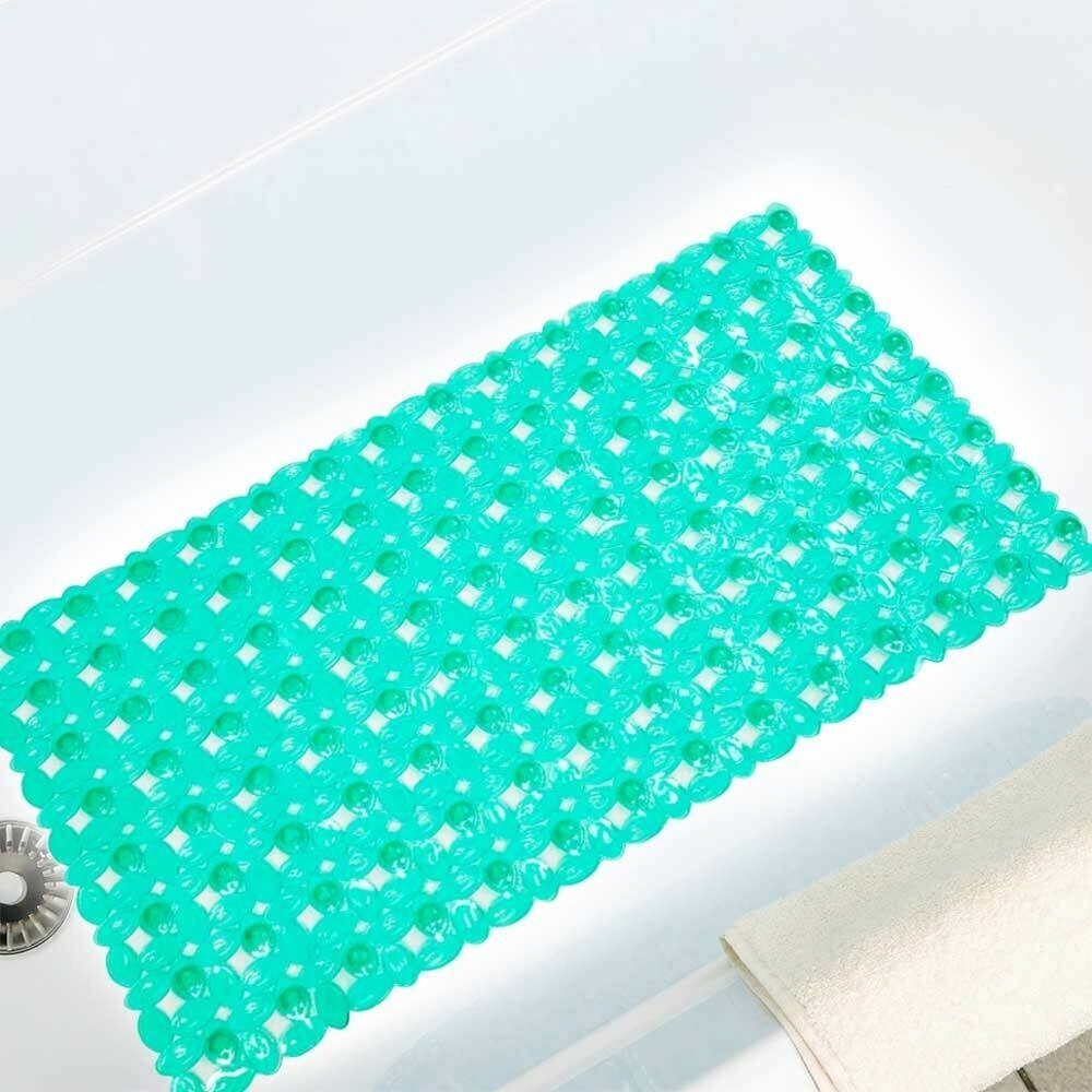 Коврик 67*38см "Мозайка" противоскользящий, бирюзовый