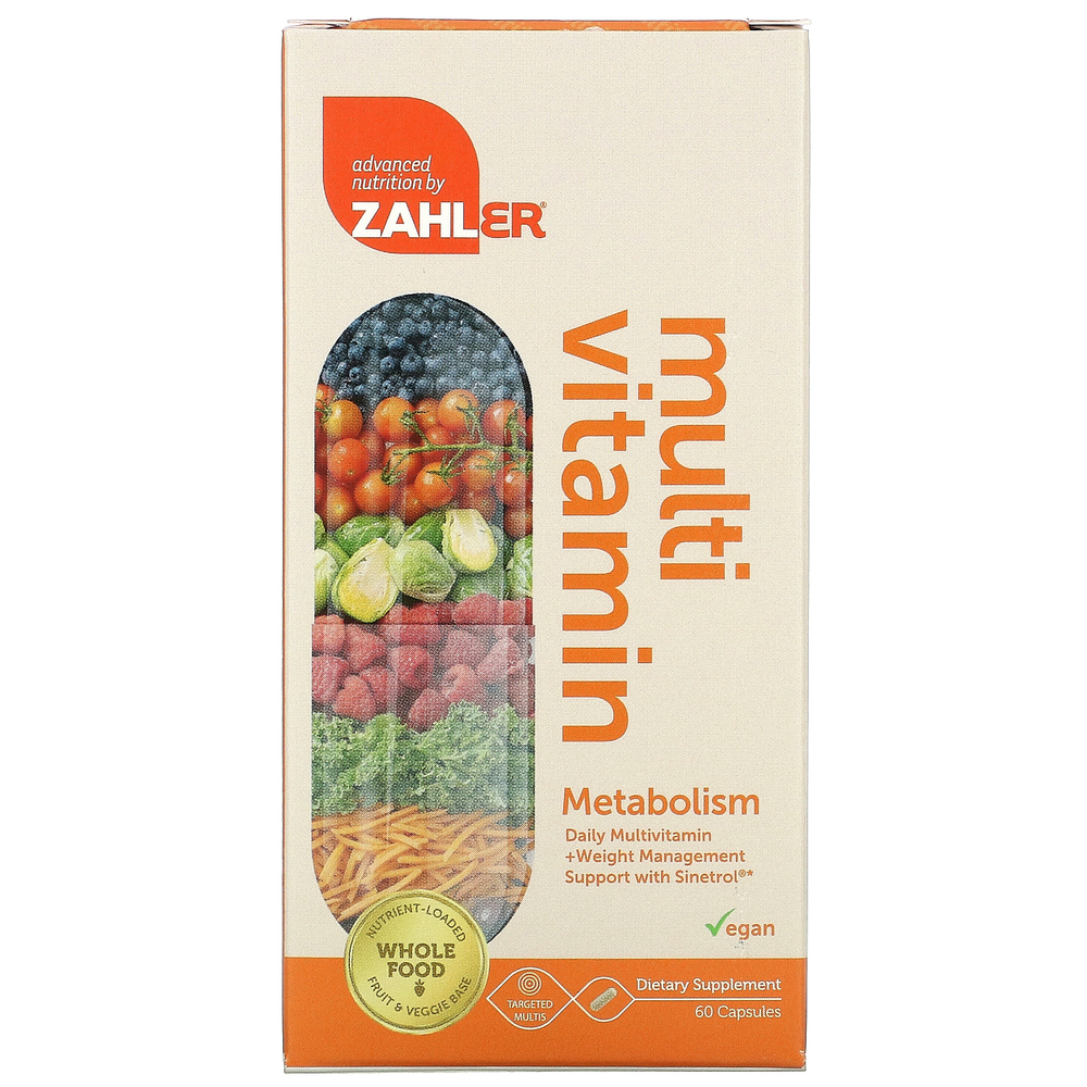 Zahler, Multivitamin Metabolism, мультивитаминная добавка для коррекции веса, с Sinetrol, 60 капсул
