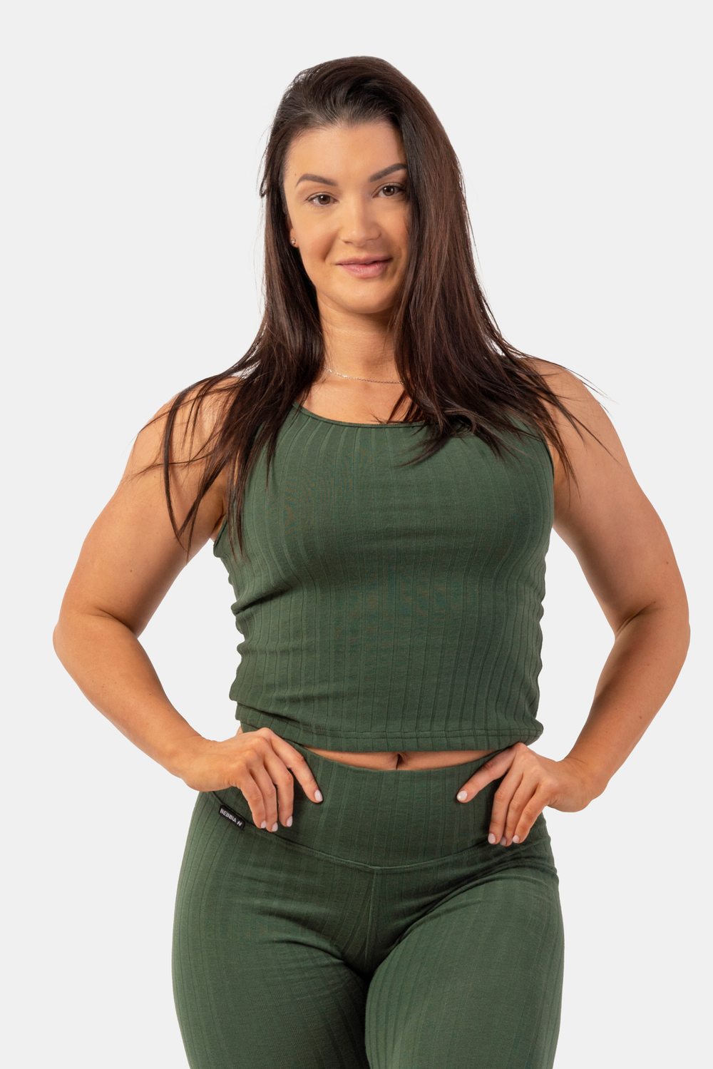 Женская майка Nebbia Organic Cotton Ribbed Tank Top 414 Dark green